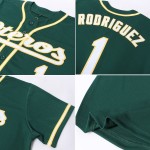 Weiß-Gold Custom Authentic Green Jersey Baseball