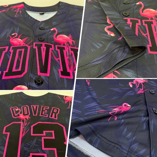 Flamingo Custom Baseball Authentisches Muster 3D-Design Hawaii-Trikot