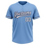 Zwei-Knopf Unisex Light Softball Custom Weiß-Marineblau Jersey Blau Zwei-Knopf Unisex Light Softball Custom Weiß-Marineblau Jersey Blau