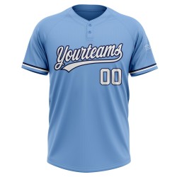 Zwei-Knopf Unisex Light Softball Custom Weiß-Marineblau Jersey Blau