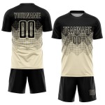 Fußball Creme Custom Jersey Sublimation Schwarze Uniform