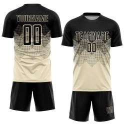 Fußball Creme Custom Jersey Sublimation Schwarze Uniform Fußball Creme Custom Jersey Sublimation Schwarze Uniform