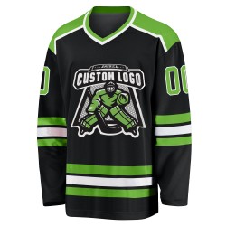 Grün-Weiß Custom Jersey Schwarz Hockey Neon