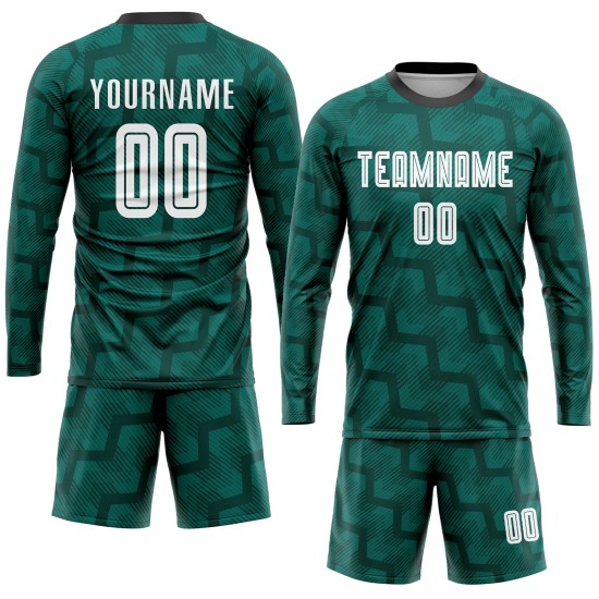Fußball Custom Weiß-Schwarz Uniform Sublimation Grün Jersey