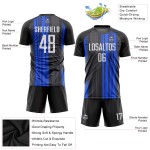 Schwarzes Trikot Uniform Custom Sublimation Fußball Weiß-Royal