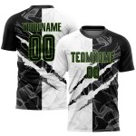 Grün Muster Scratch Jersey Uniform Sublimation Fußball Schwarz-Neon Graffiti Custom