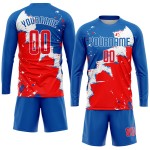 Fußball Rot-Weiß Royal Custom Uniform Sublimation Trikot