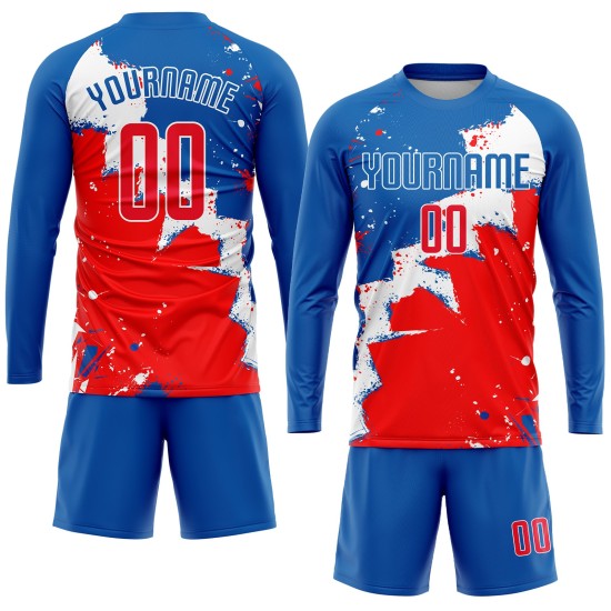 Fußball Rot-Weiß Royal Custom Uniform Sublimation Trikot