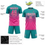 Jersey Teal Sublimation Uniform Pink-Creme Fußball Custom