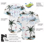 3D Bäume Authentisches Design Jersey Baseball Palm Weiß Muster Weiß-Licht Custom Blau Hawaii