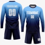 Fade Jersey Custom Fußball Blau Uniform Sublimation Licht Weiß-Navy Mode