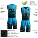 Blau Schwarz-Weiß Anzug Jersey Rundhals Sublimation Custom Basketball Blau Schwarz-Weiß Anzug Jersey Rundhals Sublimation Custom Basketball