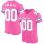 Jersey Authentic Blau Rosa Mesh Custom Fußball Weiß-Licht