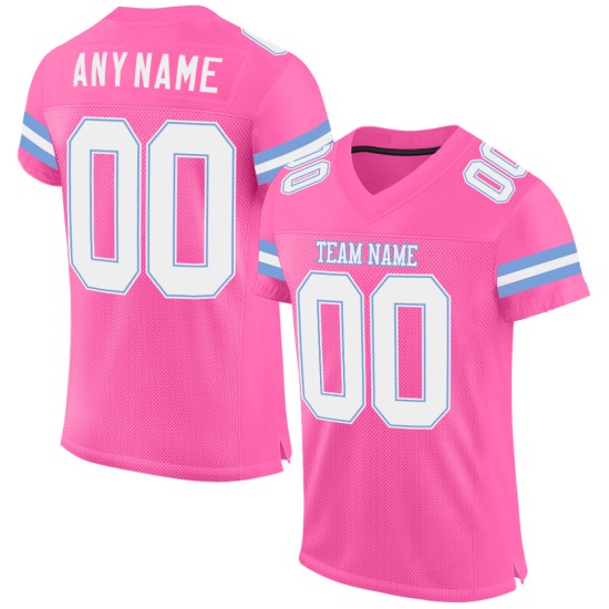 Jersey Authentic Blau Rosa Mesh Custom Fußball Weiß-Licht