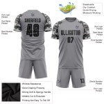 Grau Schwarz-Camo Sublimation Custom Jersey Uniform Fußball