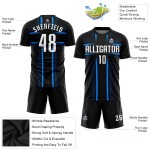 Custom Jersey Uniform Schwarz Sublimation Fußball Weiß-Hellblau