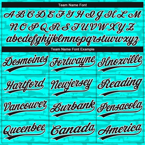 Schwarz-Weiß Muster Teal 3D Softball Unisex Jersey Zwei-Knopf Custom Schwarz-Weiß Muster Teal 3D Softball Unisex Jersey Zwei-Knopf Custom