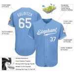 Jersey Weiß Custom Blau Authentic Baseball Licht Jersey Weiß Custom Blau Authentic Baseball Licht