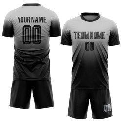 Jersey Sublimation Uniform Schwarz Benutzerdefinierte Grau Verblassen Mode Jersey Sublimation Uniform Schwarz Benutzerdefinierte Grau Verblassen Mode