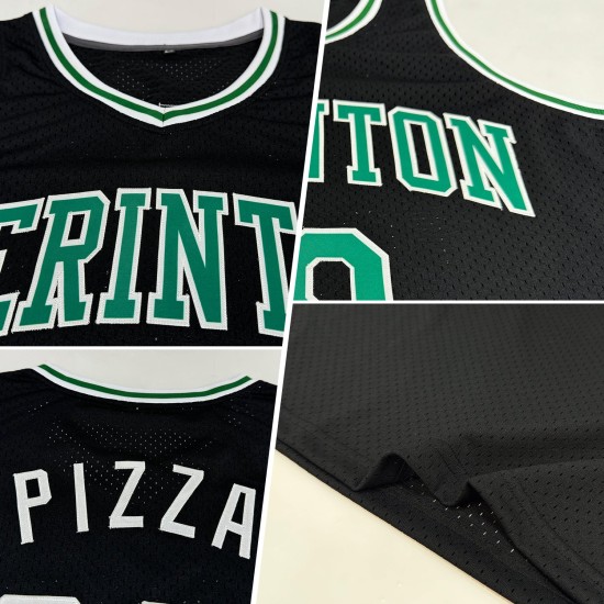 Grün-Weißes Trikot Throwback Kelly Custom Basketball Authentic Schwarz Grün-Weißes Trikot Throwback Kelly Custom Basketball Authentic Schwarz