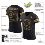 Jersey Gold Custom Black Authentic Mesh Football Schwarz-Old