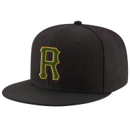 Hut Grün-Gold Verstellbare Genähte Custom Schwarz Snapback