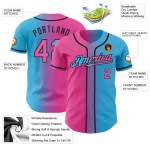 Jersey Baseball Mode Blau Himmel Benutzerdefinierte Rosa-Schwarz Authentische Jersey Baseball Mode Blau Himmel Benutzerdefinierte Rosa-Schwarz Authentische