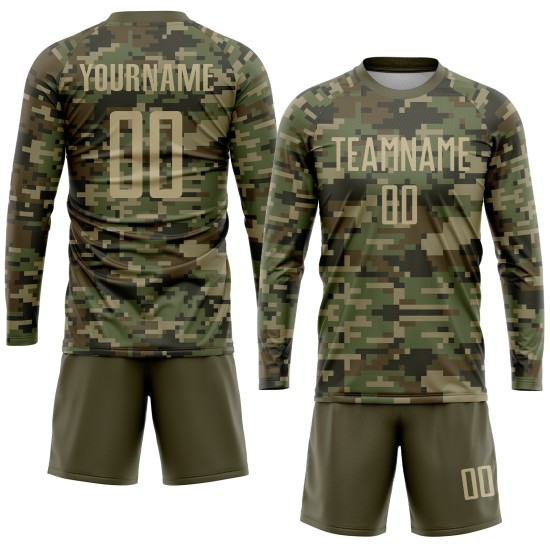 Vegas Soccer Salute Sublimation Camo auf Uniform-Trikot Gold-Oliv Custom Service Vegas Soccer Salute Sublimation Camo auf Uniform-Trikot Gold-Oliv Custom Service