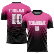 Custom Soccer Fade Fashion Weiß-Schwarz Sublimation Jersey Rosa Uniform