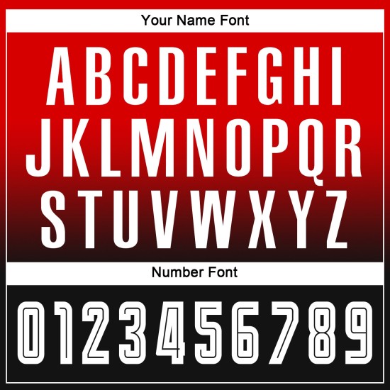 Jersey Uniform Weiß-Schwarz Lange Rot Fashion Sleeve Custom Fußball Fade Sublimation