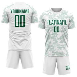 Weiße Sublimation Kelly Uniform Fußballtrikot Custom Grün