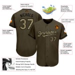 Baseball Camo-Schwarz Olive To Service Jersey Salute Authentic Custom