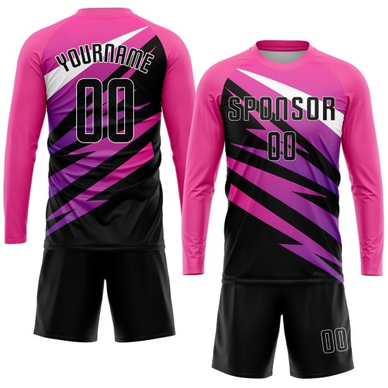 Sublimation Fußball Schwarz-Weiß Trikot Uniform Custom Pink