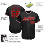 Benutzerdefinierte rot-grau authentische schwarze Jersey Baseball