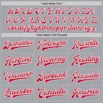 Letterman Grau Bomber Varsity Full-Snap Jacke Rot-Weiß Custom Letterman Grau Bomber Varsity Full-Snap Jacke Rot-Weiß Custom