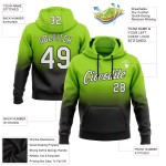 Pullover Genähtes Sweatshirt Grün Custom Neon Fade Sport Hoodie Weiß-Schwarz Mode