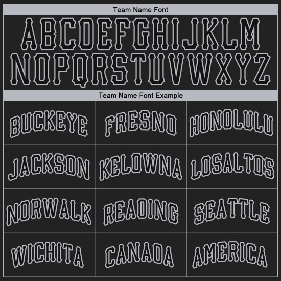 Authentisches Baseball-Trikot in Schwarz-Grau, individuell gestaltet in Schwarz