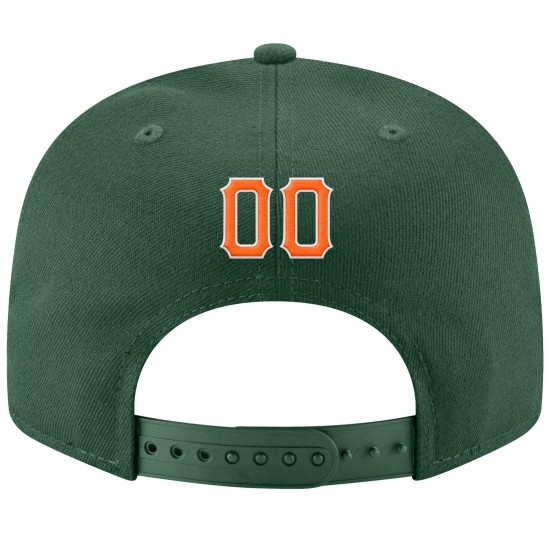 Orange-Weiß genähte grüne Mütze Custom Snapback verstellbar Orange-Weiß genähte grüne Mütze Custom Snapback verstellbar