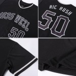 Authentisches Baseball-Trikot in Schwarz-Grau, individuell gestaltet in Schwarz