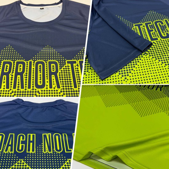 Navy Fußball Custom Uniform Sublimation Neon Trikot Grün