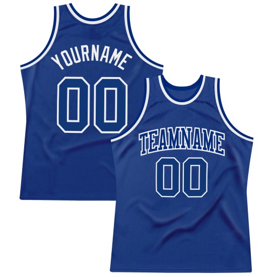 Jersey Royal Authentic Custom Throwback Basketball Royal-Weiß Jersey Royal Authentic Custom Throwback Basketball Royal-Weiß