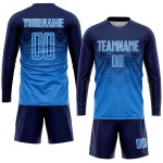 Fußball Sublimation Blau-Weiß Custom Navy Powder Uniform Trikot