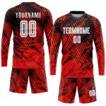 Rote Uniform Custom Weiß-Schwarz Sublimation Jersey Fußball