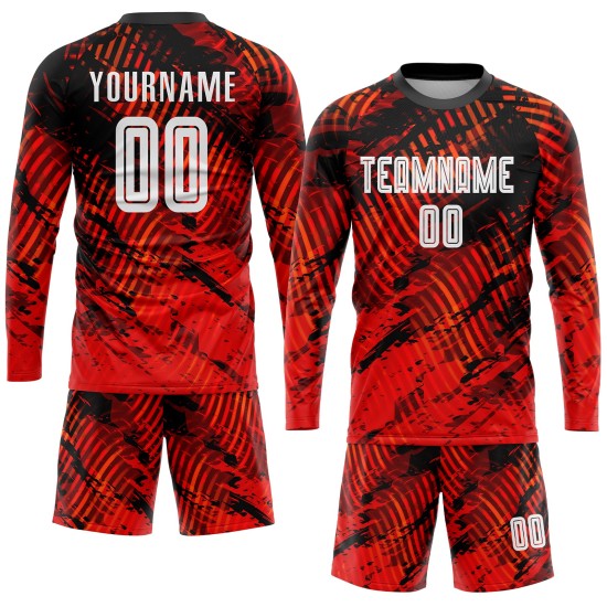 Rote Uniform Custom Weiß-Schwarz Sublimation Jersey Fußball