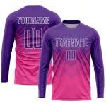 Rosa Trikot Uniform Fußball Custom Lila-Weiß Sublimation