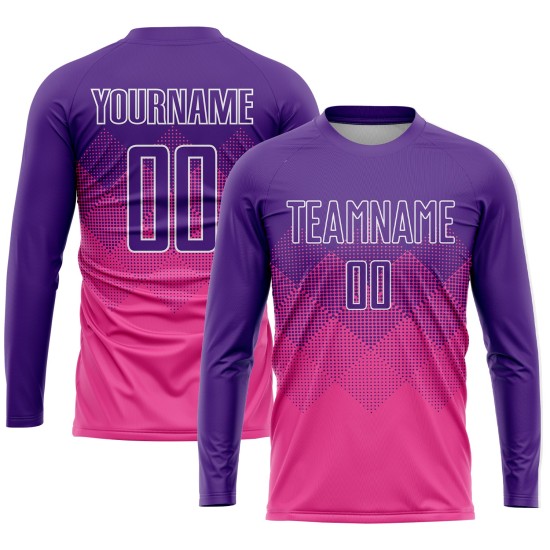 Rosa Trikot Uniform Fußball Custom Lila-Weiß Sublimation